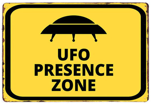 UFO Presence Zone | Tin – Metal vintage decorative retro plate