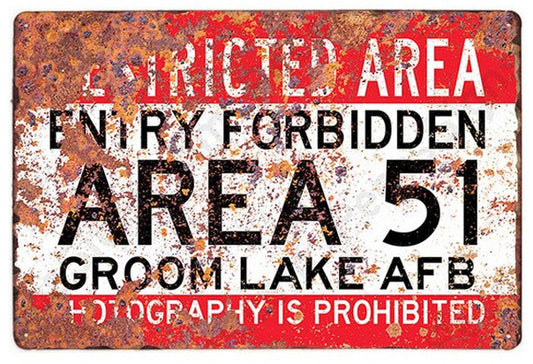 Area 51 – Groom Lake AFB | Tin – Metal vintage decorative retro plate