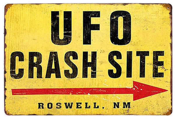 UFO Crash Site - Roswell NM | Tin – Metal vintage decorative retro plate