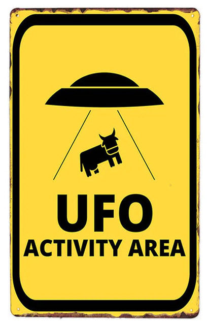 UFO Activity Area | Tin – Metal vintage decorative retro plate