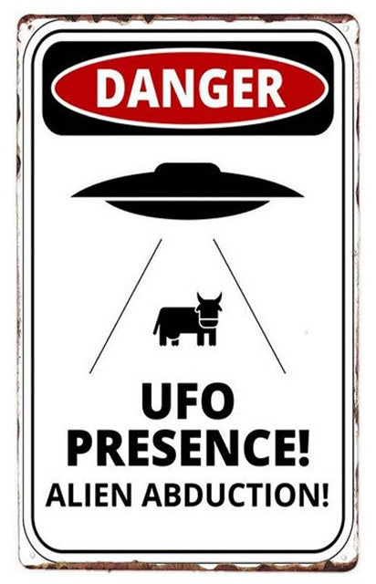 UFO Presence – Alien Abduction | Tin – Metal vintage decorative retro plate